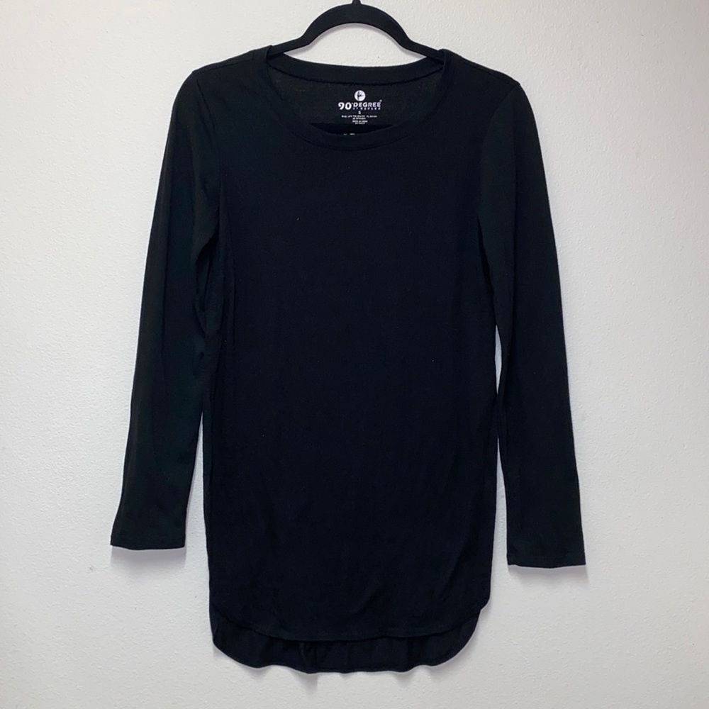 90° Degree by Reflex Dance Yoga Shirt Black Size S Longsleeve